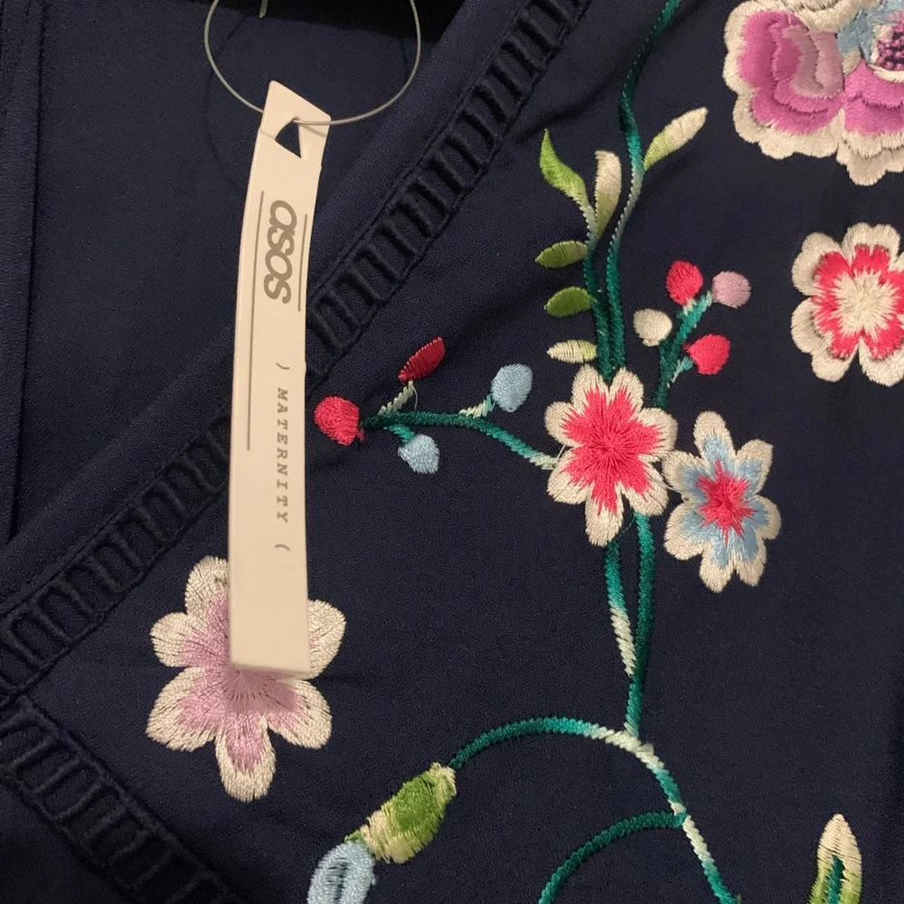 ASOS Maternity Navy Floral Midi Dress - Picture 8 of 9